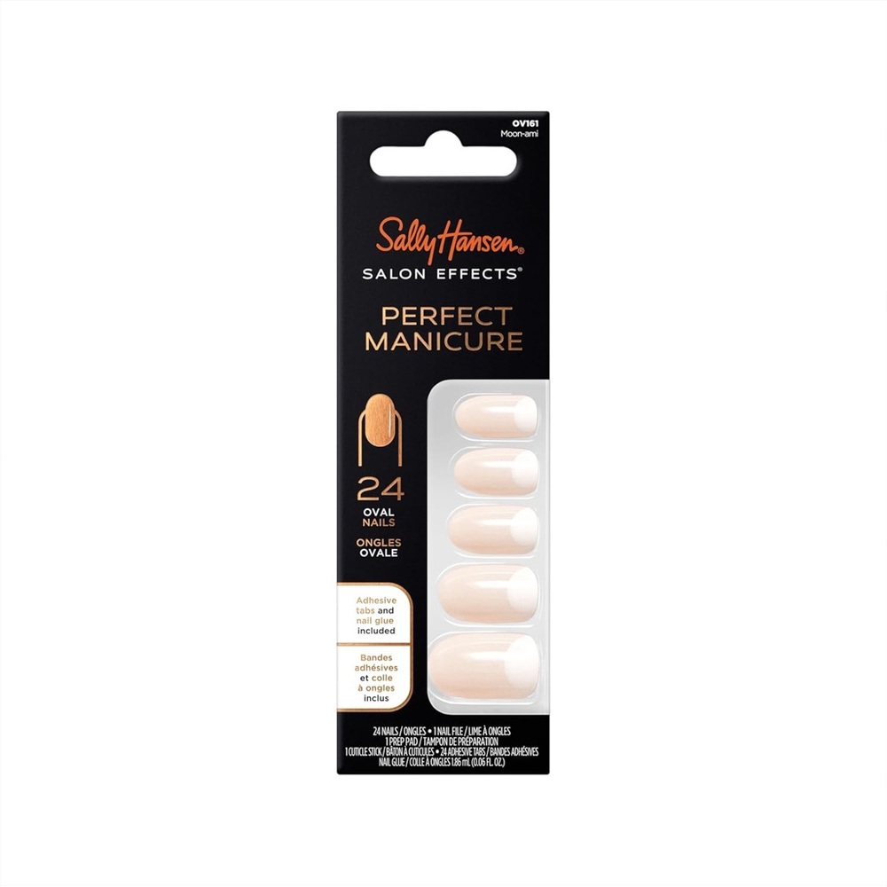 OV161 Salon Effects Perfect Manicure Oval Natural Pink Nails Set by Sally Hansen